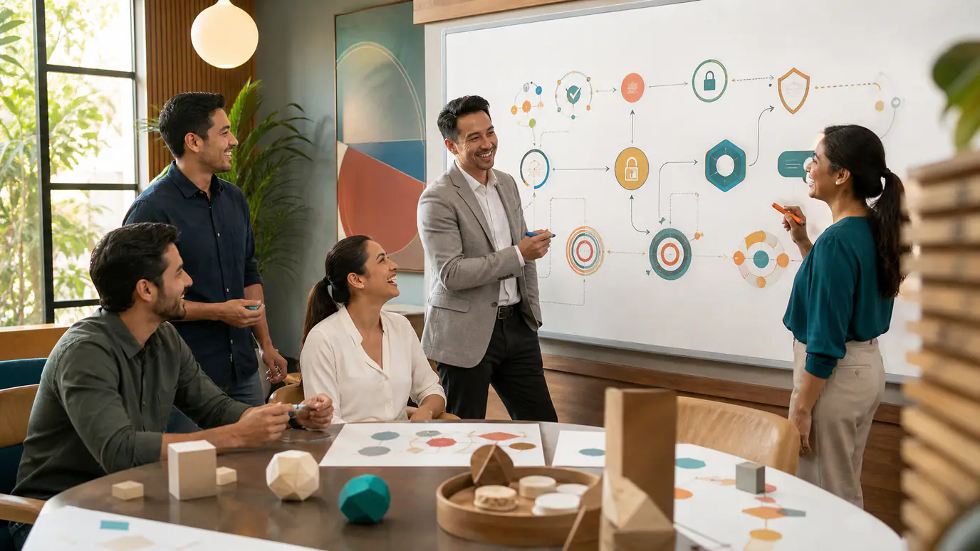 Attorney and automation specialist reviewing a secure human-in-the-loop legal AI workflow with access controls, audit logs, and approval gates