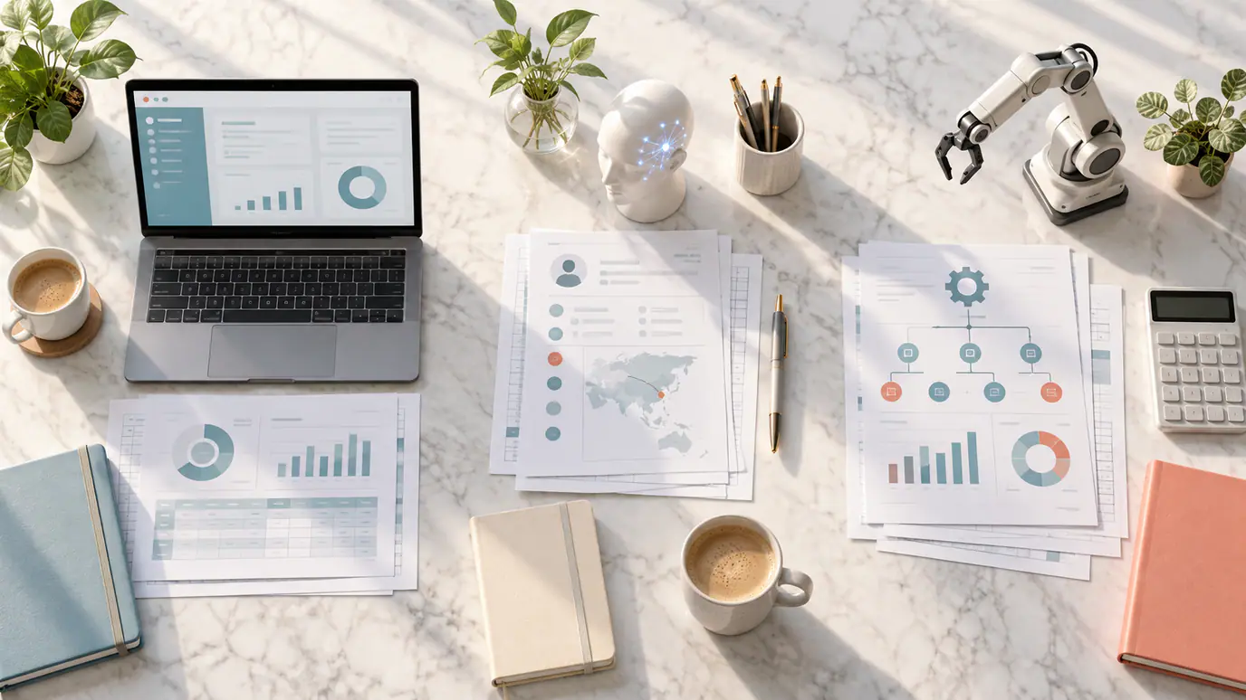 Decision diagram comparing HR software, an AI-enabled human assistant and a dedicated automation specialist