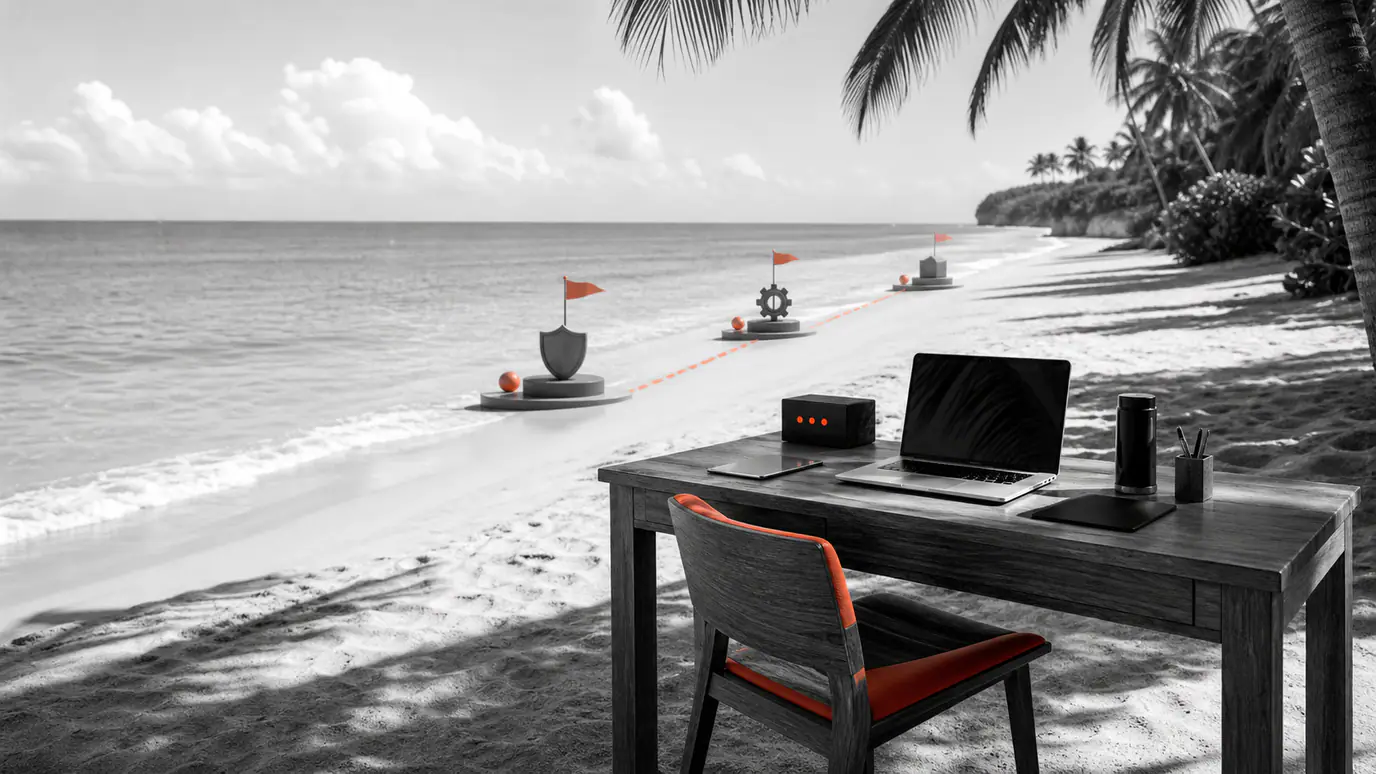 Thirty, sixty, and ninety-day onboarding timeline for a remote AI automation specialist with security, pilot, production, and ROI milestones