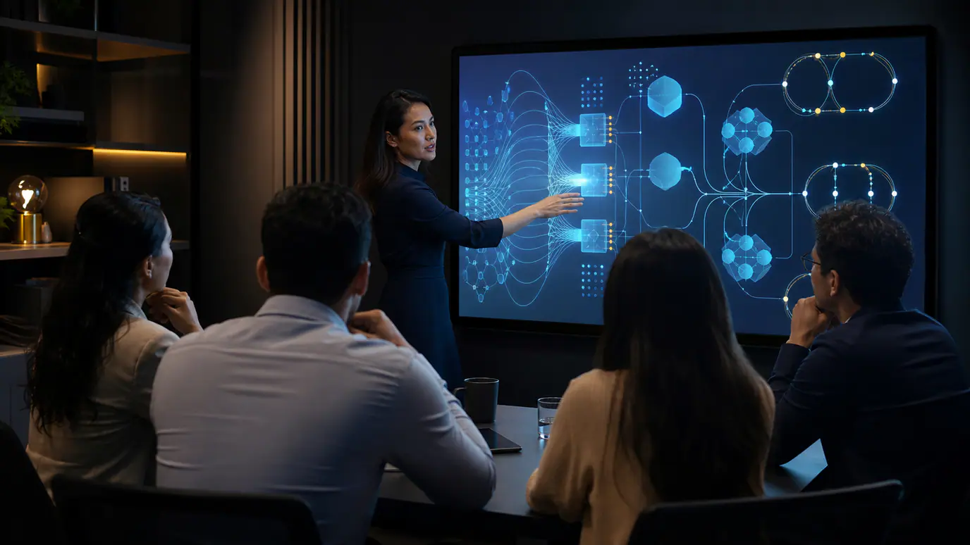 Offshore AI engineering role map connecting AI applications, data pipelines, machine learning, MLOps, and evaluation responsibilities