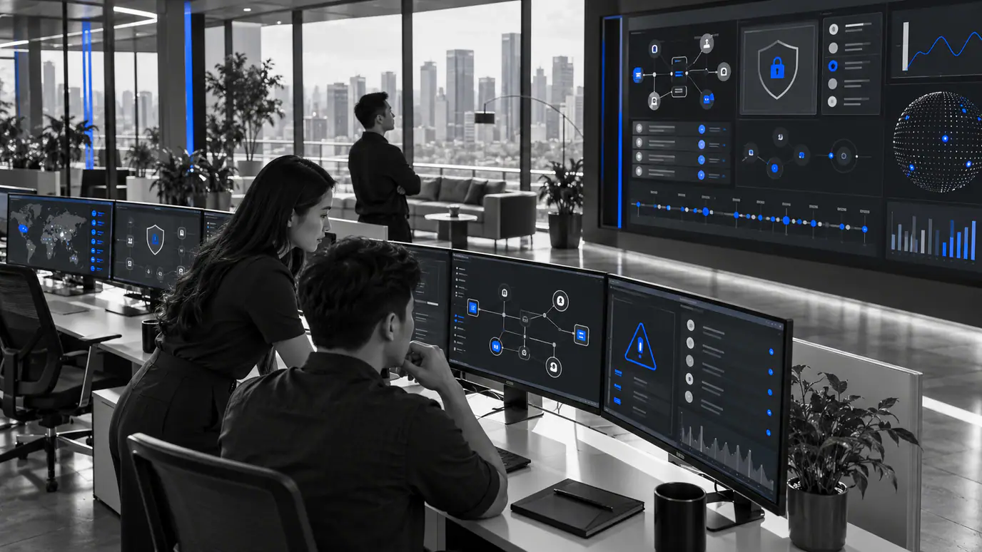 Workflow maintenance dashboard showing access controls, audit logs and incident alerts